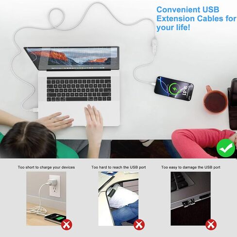USB Extension Cable,6FT White USBA Male to Female Extension Cable,High Speed USB 3.0 USBCord Extender Printer Cable to USB 5Gbps Data Transfer for Keyboard, Mouse,Playstation,Xbox,Flash Drive,Printer in Kuwait