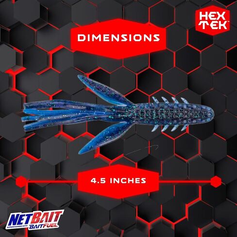 NetBait HexTek Big Boar | Tube-Hawg Hybrid Creature Bait | Soft Plastic for Flipping & Dragging | Blown Out, 4 1/2-Inch in Saudi Arabia