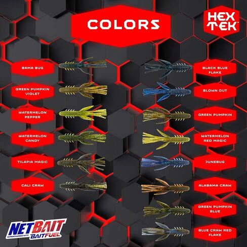 NetBait HexTek Big Boar | Tube-Hawg Hybrid Creature Bait | Soft Plastic for Flipping & Dragging | Blown Out, 4 1/2-Inch in Saudi Arabia