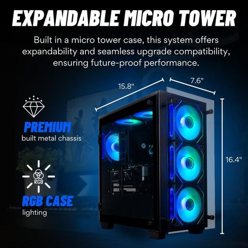 Computer Upgrade King Stratos Micro Desktop PC - AMD Ryzen 7 5700G, 16GB RAM, 512GB NVME SSD, WiFi, Windows 11 Pro - Home, Office, Student and Business Workstation - Assembled in USA - 3yr Warranty in Kuwait