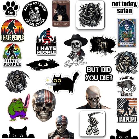 Alpacastore 200 PCS Stickers for Adults - Funny for Water Bottle, Laptop, Helmet, Cars, Tool Box, Cars - Blue Collar Stickers for Men, Waterproof 200 Styles in Saudi Arabia