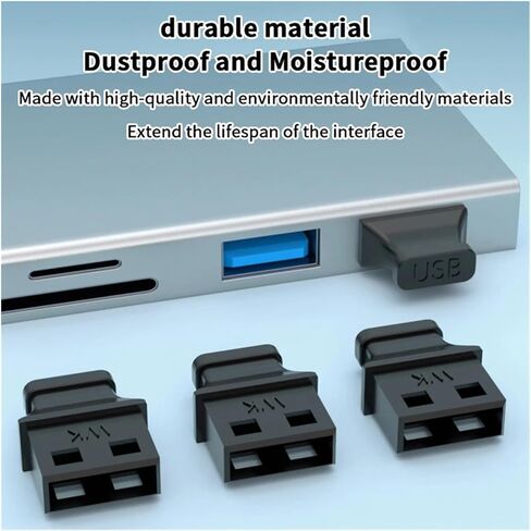 30Pcs Type-A USB Port Anti-Dust Covers - Handle Design for Laptop/Computer Unused Interfaces in Saudi Arabia