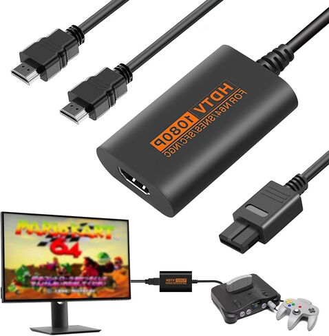 JZW-Shop N64 HDMI Converter Compatible with N64, SNES, SFC NGC Game Console in Kuwait