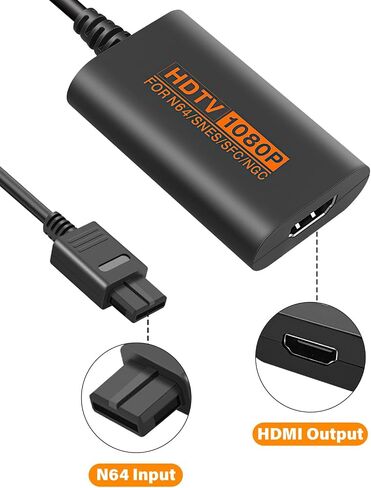 JZW-Shop N64 HDMI Converter Compatible with N64, SNES, SFC NGC Game Console in Kuwait