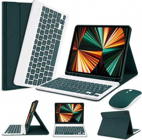 حافظة لوحة مفاتيح LAMA لاسلكية مع لوحة لمس لجهاز iPad Air 11 بوصة (M2) 2024 وiPad Pro 11 بوصة (الجيل الرابع/الثالث/الجيل الثاني/الأول)، حافظة لوحة مفاتيح ذكية مع حامل أقلام لجهاز iPad Air الجيل الرابع/الخامس مقاس 10.9 بوصة، وردي in Kuwait