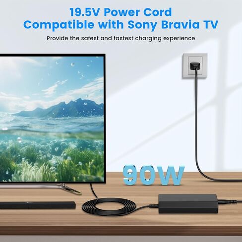 محول تيار متردد بقدرة 90 وات متوافق مع شاشة تلفزيون Sony Bravia LED LCD HD in Kuwait