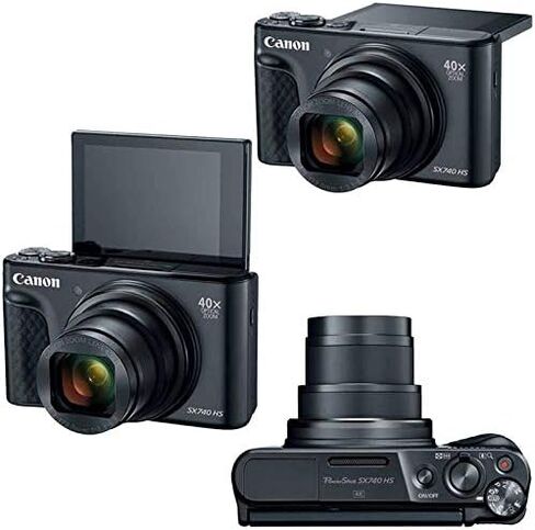Canon PowerShot SX740 HS 20.3MP Point and Shoot with 40x Zoom Black International Version Camera + Complete Accessory Bundle in Kuwait
