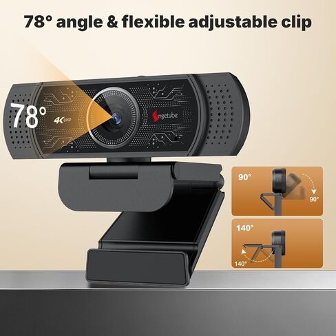 Angetube 4K Webcam, PDAF Autofocus Web Cam for Laptop 1080P 60FPS PC Camera in Saudi Arabia