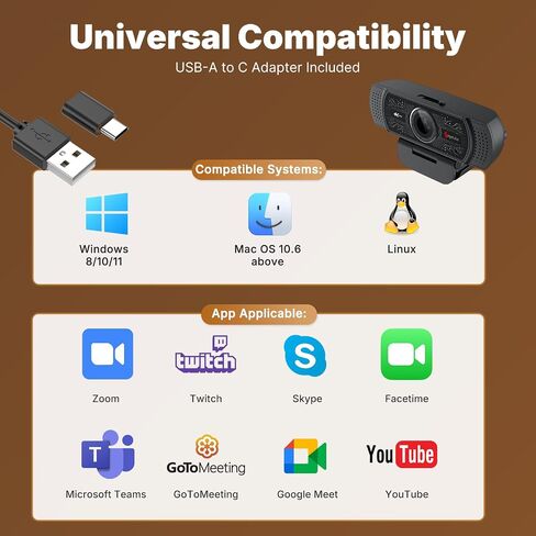 Angetube 4K Webcam, PDAF Autofocus Web Cam for Laptop 1080P 60FPS PC Camera in Saudi Arabia
