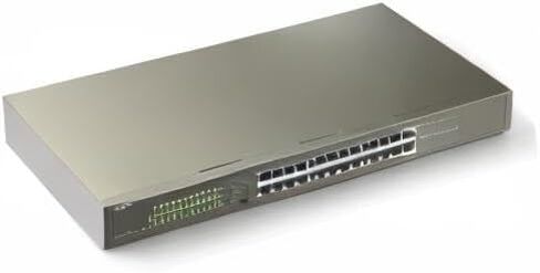 Tenda TEG1124P, 24 Port PoE Switch Gigabit with 24 x PoE+ @ 250W, Unmanaged Desktop/ Rackmount PoE Switch 24 Port, Plug & Play, Fan-Less Metal Design, Easy Smart, Limited Lifetime Protection in Saudi Arabia
