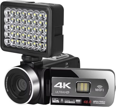 4K Video Camera Camcorder 48MP Night Vision Digital WiFi Web Cameras for Photography 18X Zoom Recorder(Lens mic) in Saudi Arabia