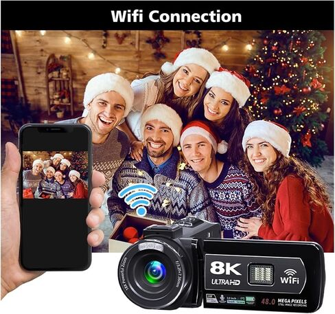 8K Video Camera 64MP Digital 18X Igital Zoom Recorder 3 Inch LCD Touch Screen Portable Recording Camcorder in Saudi Arabia