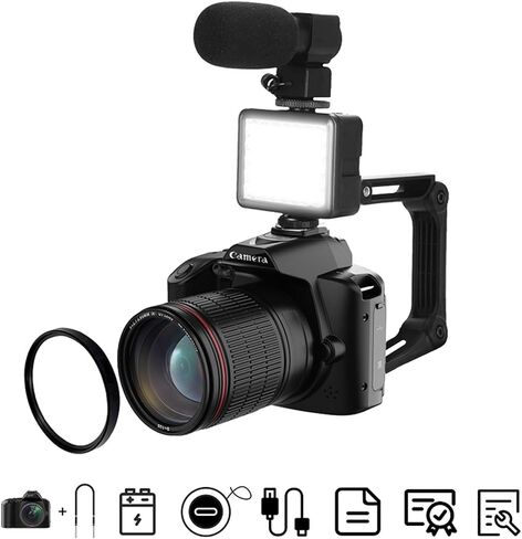 4k Dual-Camera Night Vision Video Cameras 64mp WiFi Digital Camera with Light in Saudi Arabia