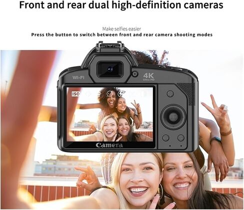 4k Dual-Camera Night Vision Video Cameras 64mp WiFi Digital Camera with Light in Saudi Arabia