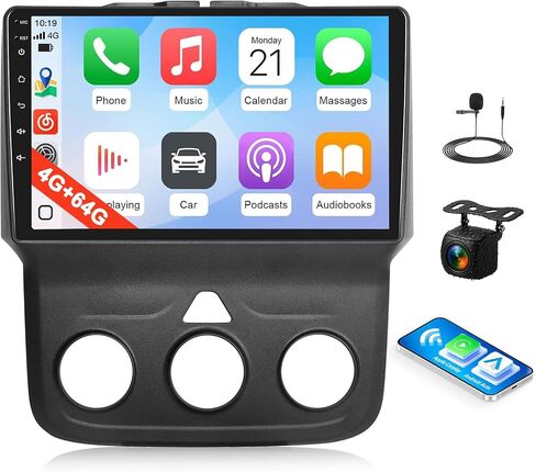SIXTOP [8 Core 4G+64G] Car Radio for Dodge RAM 1500 2500 3500 2013-2018 Wireless CarPlay Android Auto AHD 1080P Backup Camera 9 inch HD Touchscreen Android 15 WiFi GPS Bluetooth 5.0, FM/RDS, DSP, SWC in Saudi Arabia