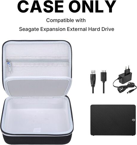 Hard Drive Case for Seagate Expansion for Western Digital WD Elements My Book 6TB 8TB 10TB 12TB 14TB 16TB 18TB, Universal Carrying Case for 3.5 Inch Portable Desktop HDD (Black) in Saudi Arabia