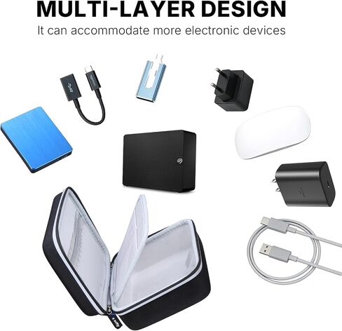 Hard Drive Case for Seagate Expansion for Western Digital WD Elements My Book 6TB 8TB 10TB 12TB 14TB 16TB 18TB, Universal Carrying Case for 3.5 Inch Portable Desktop HDD (Black) in Saudi Arabia
