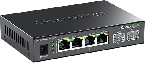 2.5Gb PoE++ Switch Managed, 4 x 2.5G 90W PoE + 2 x 10G SFP+, 105W Budget in Saudi Arabia