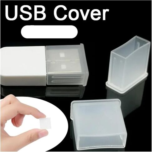 60pcs Reusable Clear USB Cover Plug Protector for USB Male Port Computer Laptop Notebook Anti-Dust Plastic USB Stopper Caps in Kuwait