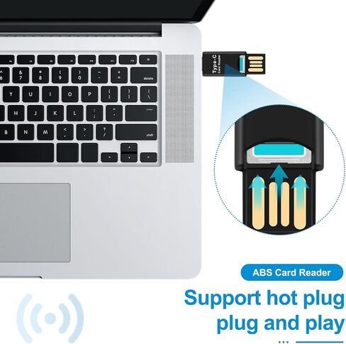 محول قارئ بطاقات USB 3.1 Type C USB-C إلى Micro-SD TF للهواتف المحمولة PC، أسود، 138138 in Kuwait