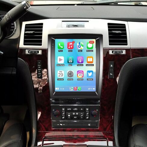 Double Din Car Stereo Radio for Cadillac Escalade 2007-2012 Head Unit GPS Navigation w/ Wireless Carplay Android Auto 9.7" HD Touch Screen Bluetooth FM WiFi SWC Split Screen Backup Camera, 2+64G in Saudi Arabia