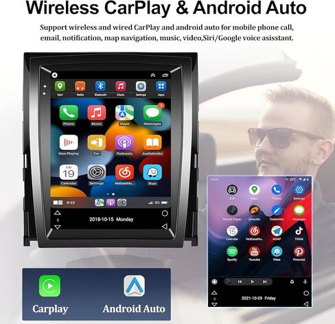 Double Din Car Stereo Radio for Cadillac Escalade 2007-2012 Head Unit GPS Navigation w/ Wireless Carplay Android Auto 9.7" HD Touch Screen Bluetooth FM WiFi SWC Split Screen Backup Camera, 2+64G in Saudi Arabia