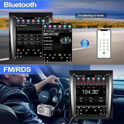 Double Din Car Stereo Radio for Cadillac Escalade 2007-2012 Head Unit GPS Navigation w/ Wireless Carplay Android Auto 9.7" HD Touch Screen Bluetooth FM WiFi SWC Split Screen Backup Camera, 2+64G in Saudi Arabia