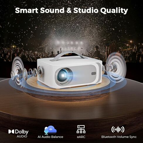 Portable-Outdoor-Projector with WiFi &Bluetooth, 50W Dolby Audio Proyector in Saudi Arabia