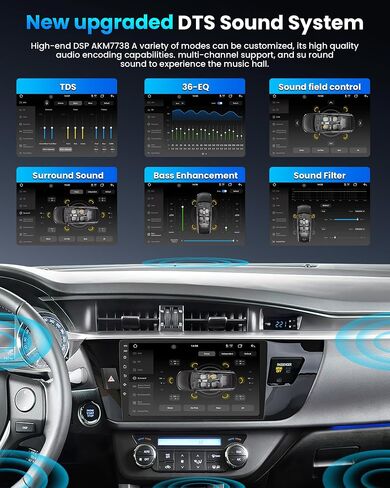 12 Core 6+128G Car Radio for Toyota Corolla 2014-2016: Upgrade 10 Inch 1280 * 800 IPS Touchscreen Stereo Wireless Carplay Android Auto 1080P Backup Camera Bluetooth GPS 5G WiFi FM DSP SWC Mirror Link in Saudi Arabia