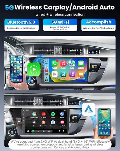12 Core 6+128G Car Radio for Toyota Corolla 2014-2016: Upgrade 10 Inch 1280 * 800 IPS Touchscreen Stereo Wireless Carplay Android Auto 1080P Backup Camera Bluetooth GPS 5G WiFi FM DSP SWC Mirror Link in Saudi Arabia