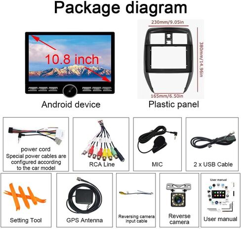 8 Core 4+64GB for Nissan Versa Sedan Radio 2015-2019 Android 15 Car Stereo Touchscreen Wireless Carplay Android Auto DSP Bluetooth GPS Navigation FM with Free Reverse Camera (inch, 10.8) in Saudi Arabia