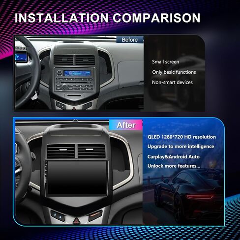 5G-WiFi6 Car Radio Stereo for Chevy Sonic Aveo 2011-2015,9 inch Android 13 Touchscreen Head Unit with Wireless Carplay Android Auto GPS Navigation Bluetooth SWC FM HD Backup Camera (2Ram 64Rom) in Saudi Arabia