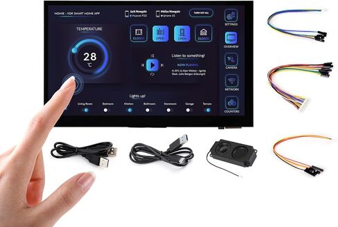 KLAYERS ESP32 P4 Wi-Fi 6 Dev Board, with 7-inch 1024x600 Touch Display, ESP32 C6, Dual/Single-Core RISC-V, MIPI-CSI, USB OTG 2.0 HS, Hardware Security, for Advanced HMI & Edge Computing in Saudi Arabia