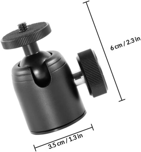 TIDTALEO Compact Ball Head Tripod Accessory with 1/4 and 3/8 Nut, Aluminum Alloy Construction, 360° Rotation for Steady Placement, Lightweight Camera Mount for Photography and Video in Saudi Arabia