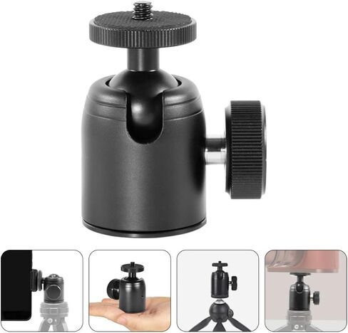 TIDTALEO Compact Ball Head Tripod Accessory with 1/4 and 3/8 Nut, Aluminum Alloy Construction, 360° Rotation for Steady Placement, Lightweight Camera Mount for Photography and Video in Saudi Arabia