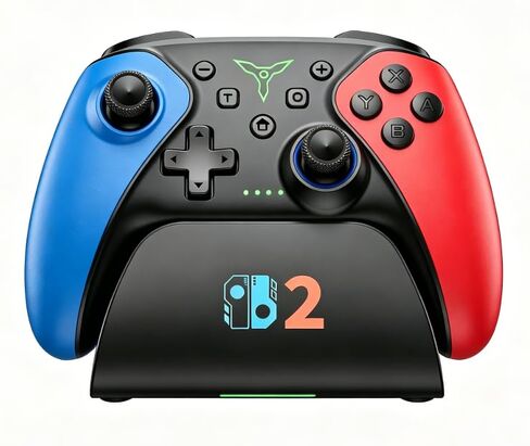 Wireless PC Controller with Hall Effect Joysticks & Triggers,Gaming Controller for PC/Switch 2/Switch/Android/iOS with Charging Dock,1000Hz Polling Rate,1000mAh Battery, RGB Light Modes, Programmable,Turbo, Motion in Kuwait