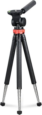 Hama Traveller Pro Tripod for Smartphone/Action Camera 3 Feet Black/Red - Tripods (Smartphone/Action Camera, 3 Feet, Black, Red, 1/4", 1/4", Aluminium) in Saudi Arabia