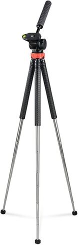 Hama Traveller Pro Tripod for Smartphone/Action Camera 3 Feet Black/Red - Tripods (Smartphone/Action Camera, 3 Feet, Black, Red, 1/4", 1/4", Aluminium) in Saudi Arabia
