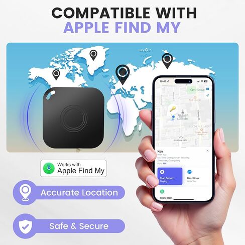 4 قطع من علامات تعقب الهواء، جهاز تعقب الأمتعة الذكي بتقنية البلوتوث متوافق مع Apple Find My APP (iOS فقط)، محدد موقع العناصر المضادة لفقدان المفاتيح ومحفظة الحيوانات الأليفة والأمتعة، مقاوم للماء مع بطارية قابلة للاستبدال in Kuwait