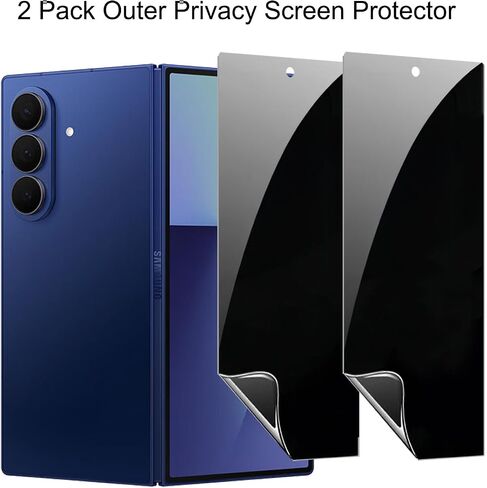 2 Pack Privacy Front Screen Protector For Samsung Galaxy Z Fold 7,2 Pack Anti-Spy Inner Film+2X Camera Lens Protector Accessories in Saudi Arabia