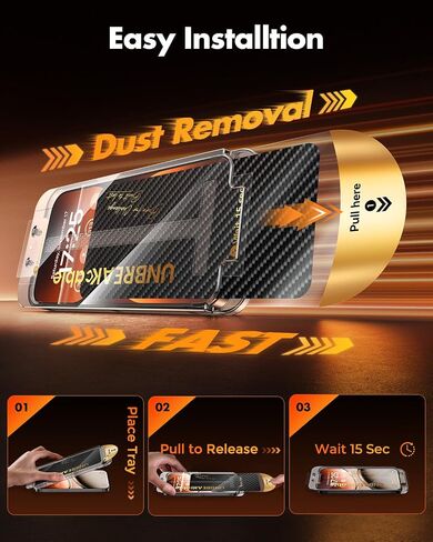 UNBREAKcable for iPhone 16 Plus / 15 Plus Privacy Screen Protector, Tempered Glass 6.7", DustProof OneStep Installation, 25° Anti-Spy, 9H Military-Grade Shatterproof, Bubble-Free, Case-Friendly-2 Pack in Saudi Arabia