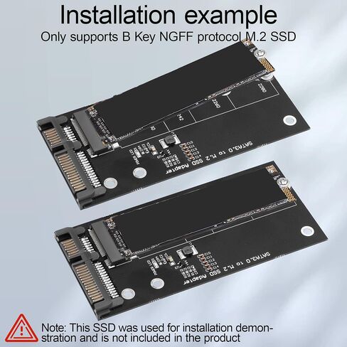 SATA to M.2 Adapter Board, Compatible with B Key NGFF SSDs Only, Fits 2230/2242/2260/2280 Sizes, SATA 7Pin+15Pin Interfaces, with Installation Tools in Kuwait