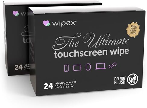 Wipex Screen Wipes & Gym Wipes Combo Pack - 75ct Gym Equipment Wipes Canister & 24ct Individually Wrapped Fitness Touch Screen Wipes, Safe for Yoga Mats & Electronics, Lemongrass Scent in Saudi Arabia