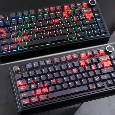 JOMKIZ Maple Leaf PBT Shine Through Keycaps 133 Key for Mechanical Keyboard in Saudi Arabia