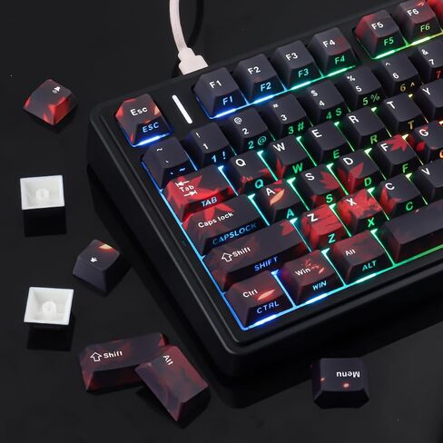 JOMKIZ Maple Leaf PBT Shine Through Keycaps 133 Key for Mechanical Keyboard in Saudi Arabia