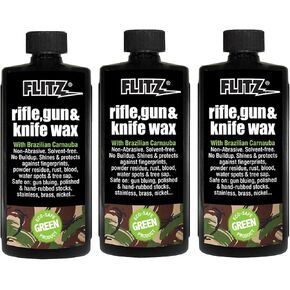 Flitz Rifle, Gun, Knife Wax - 7.6oz Bottle of USA-Made, Premium Beeswax & Carnauba to Polish, Protect, & Remove Water Stains, Fingerprints, Rust - Non-Abrasive, Water-Based Gun Stock Wax (1 Pack) in Saudi Arabia
