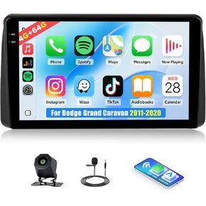 4G+64G Car Stereo Radio for Dodge Grand Caravan 2011-2020 Chrysler Town&Country 2011-2016 Grand Voyager 2011-2015 Wireless CarPlay Android Auto 9" Touchscreen Android 15 GPS Bluetooth 5.0 SWC WiFi in Saudi Arabia