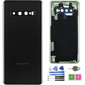 Galaxy S10 Plus Back Glass Cover Replacement Housing Door (Waterproof) with Camera Lens and Frame +Tape Parts for Samsung Galaxy S10 Plus S10+ SM-G975U/W/F/DS + Tools (Black) in Saudi Arabia