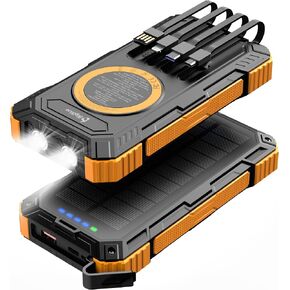 BigBlue Solar Power Bank سعة 20000 مللي أمبير في الساعة مع 4 كابلات مدمجة، 20 وات PD USB-C in Kuwait