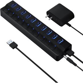 موزع USB 3.0 يعمل بالطاقة من ONFINIO، موزع USB ذو 10 منافذ in Kuwait